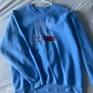 Blue Yellowstone Graphic crewneck